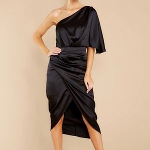 MAKE A TOAST BLACK ONE SHOULDER DRESS